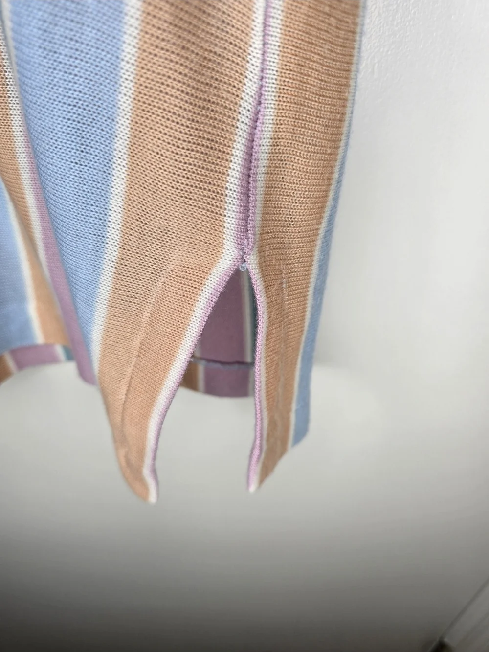 Unbranded Vintage 70's  Pastel Stripe V-Neck Sweater in Blue, Pink, Peach & Mint